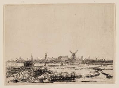 Pohled na Amsterdam z Kadijku od Rembrandt van Rijn
