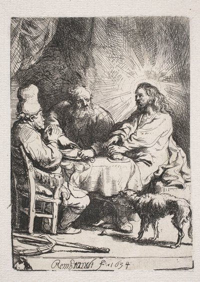 Večeře v Emauzích (malý formát) od Rembrandt van Rijn