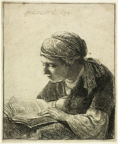 Žena čtení od Rembrandt van Rijn