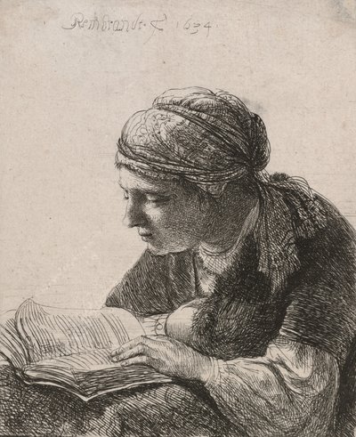 Žena čtení, 1634. od Rembrandt van Rijn