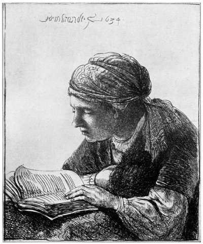 Žena čtení, 1634, 1912. od Rembrandt van Rijn