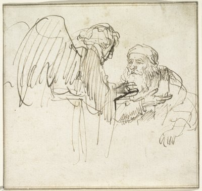 Zachariáš a anděl, kolem 1635 od Rembrandt van Rijn