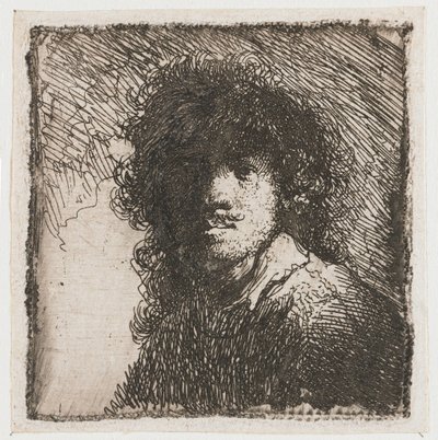Autoportrét s holou hlavou od Rembrandt van Rijn
