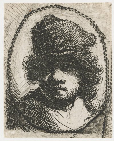 Autoportrét s kožešinovou čepicí od Rembrandt van Rijn