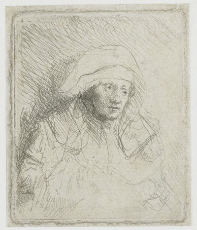 Nemocná žena s bílým šátkem na hlavě (Saskia) od Rembrandt van Rijn