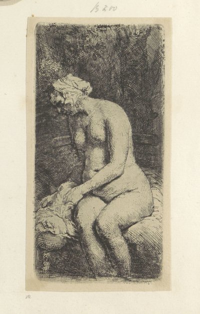 Sedící nahá žena Recueil de quatre-vingt-cinq estampes originales (název série) od Rembrandt van Rijn