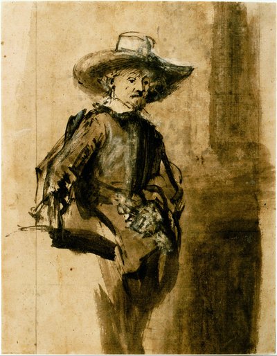 Studium pro jednoho ze Syndiků, Volkert Jansz. od Rembrandt van Rijn