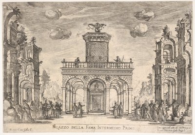 První mezihra: Palác slávy Mezilehlá šestá: Palác slávy, ze série S ..., 1608. od Remigio Cantagallina