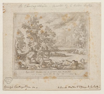 Krajina s Tobiášem a andělem, asi 1609 (lept) od Remigio Cantagallina