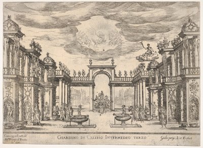 Šestá mezihra: zahrada Calypso Mezilehlá šestá: zahrada Calypso, ze série ..., 1608. od Remigio Cantagallina