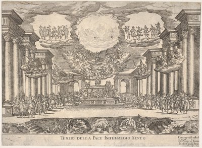 Šestá mezihra: chrám míru Šestá mezihra: chrám míru, ze série S ..., 1608. od Remigio Cantagallina