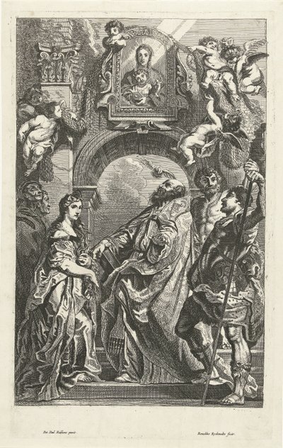 Svatí pod obrazem Santa Maria in Vallicella od Remoldus Eynhoudts
