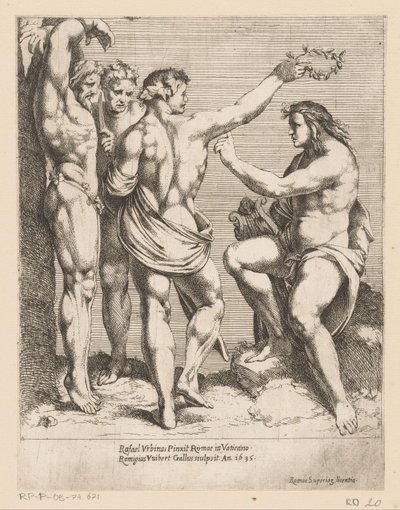 Apollo a Marsyas Tisky po skladbách Raphaela (název série) od Remy Vuibert