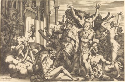 Dobytí nevědomosti od René Boyvin after Rosso Fiorentino