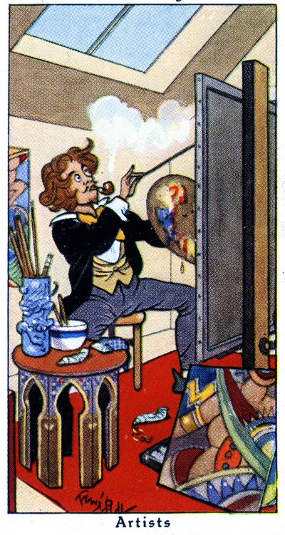 Umělec maluje ve svém ateliéru, 1936 od René Bull