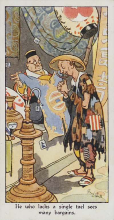 Východní přísloví: Komu chybí jediný tael, vidí mnoho výhod (barva litho) od René Bull