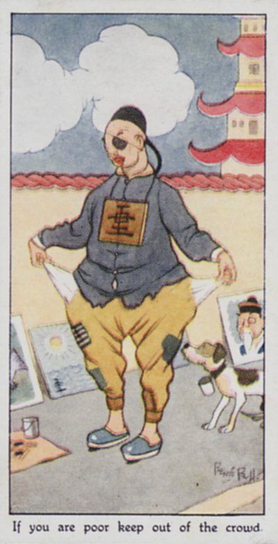 Východní přísloví: Pokud jste chudí, držte se mimo dav (barva litho) od René Bull