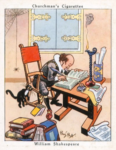 William Shakespeare (barevná litografie) od René Bull