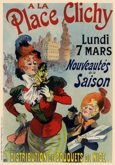 Plakát A la Place Clichy, 90. léta 19. století od René Louis Péan