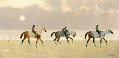 Jezdci na pláži v Dieppe od René Pierre Charles Princeteau