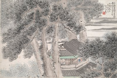 Čtení v Secluded Pine Studio (Song yin an) od Ren Xun