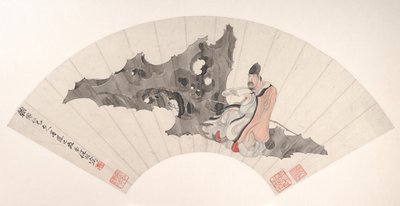Scholar on a Rock, ca. 1880. od Ren Yi