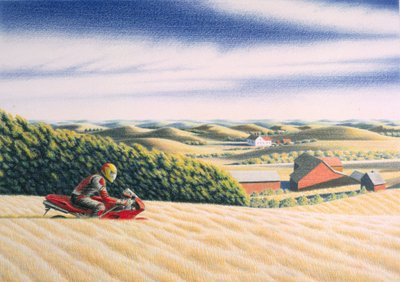 Offroad, 2001, Barevná kresba tužkou na papíře od Rene Boin