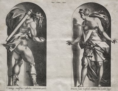 Cephalus a Procris ve dvou výklencích od Rene Boyvin