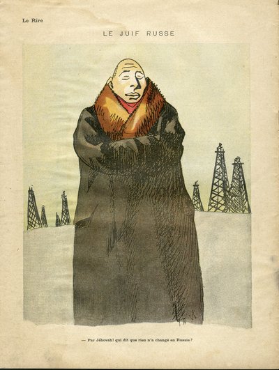 Ilustrace Hermann-Paul (1864-1940) v Le Lire, ca. 1935 – Ruský Žid – Antisemitismus, Petrole – Žid od Rene George Hermann Paul