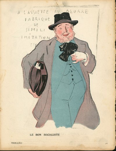 Máslový talíř, číslo 231, satirický v barvách od Rene George Hermann Paul