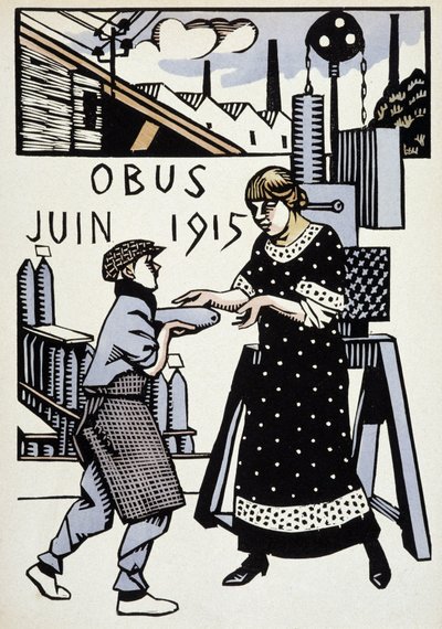 Červen 1915 - v „“Válečném kalendáři“, kresba Hermann-Paul, ed. 1916 od Rene George Hermann Paul