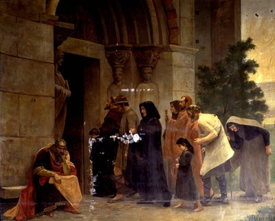 Raymond VI. (1156-1222), hrabě z Toulouse, „Exkomunikovaný““ v roce 1208 papežem Inocencem III. (1160-1216). René Ravaut od Rene Ravaut