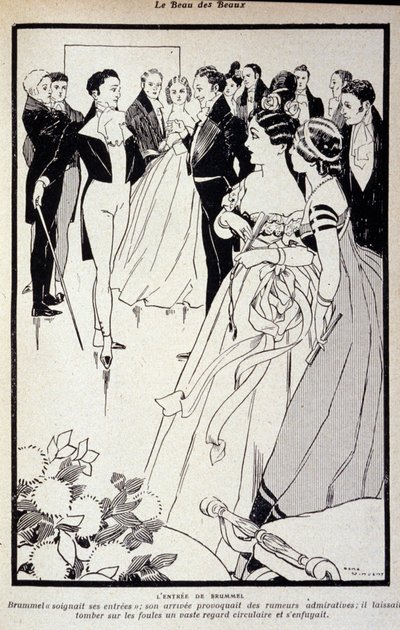 Reprezentace George Bryana Brummela známého jako Beau Brummel (1778 - 1840), krále Dandyů. Ilustrace René Vincent. 19. století od Rene Vincent