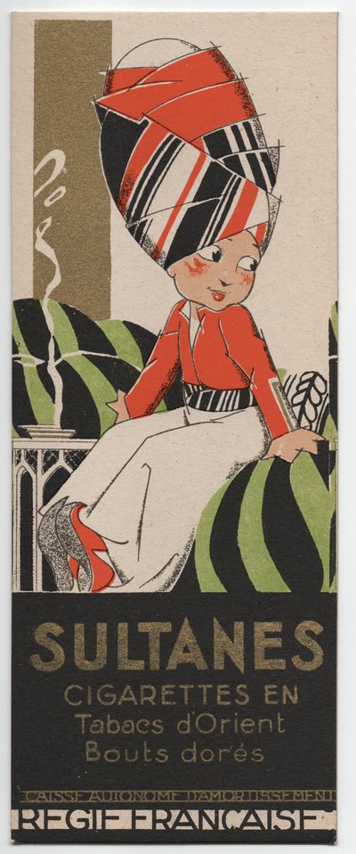 Sultánské cigarety, ca. 1930 (šablonový tisk) od Rene Vincent