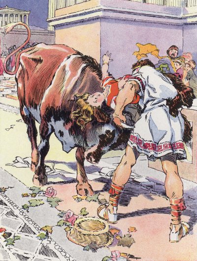 Malá athénská žena století od Pericles (barva lito) od Rene Vincent