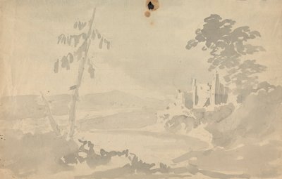 Krajina s hradem a řekou od Rev. William Gilpin