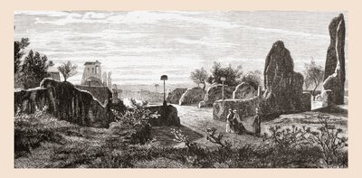 Zřícenina Caesarova paláce, Palatin, Řím, Itálie, konec 19. století. Z knihy Italian Pictures by Rev. Samuel Manning, vydané kolem roku 1890. od Reverend Samuel Manning