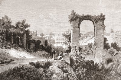 Palatin z Aventinského pahorku, Řím, Itálie, konec 19. století. Z knihy Italian Pictures by Rev. Samuel Manning, vydané kolem roku 1890. od Reverend Samuel Manning