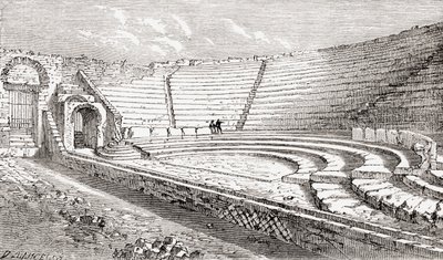 Malé divadlo, Pompeje, Neapol, Itálie Z knihy Italian Pictures od Rev. Samuela Manninga, vydané kolem roku 1890. od Reverend Samuel Manning