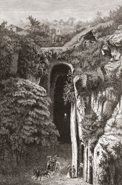 Vergiliův hrob , Neapol, jižní Itálie, konec 19. století. Z knihy Italian Pictures od Rev. Samuela Manninga, vydané kolem roku 1890. od Reverend Samuel Manning