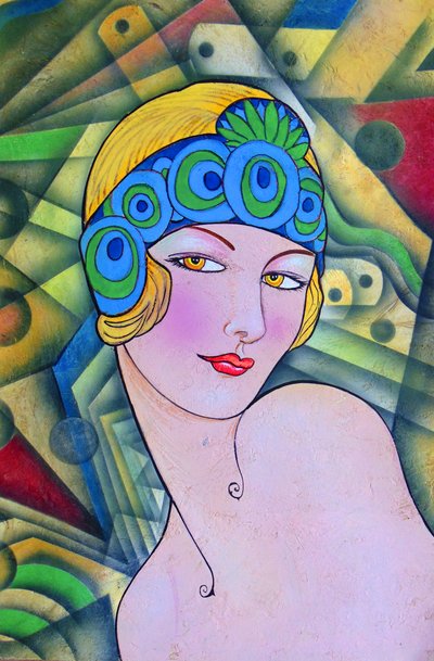 Portrét dívky ve stylu art deco od Ricardo Maya