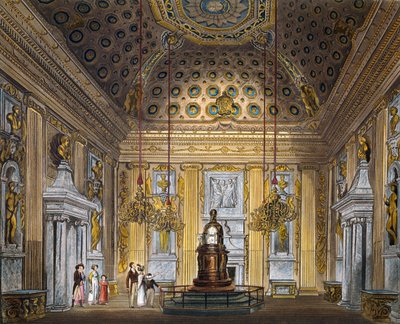 Klenutá místnost, rytina Thomase Sutherlanda (1785-1838), podle návrhu Richarda Cattermola (1795-1858), Z historie královských sídel od Richard (after) Cattermole