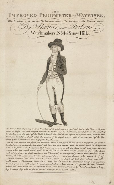 Vylepšený krokoměr nebo Waywiser, c 18. století od John Pardon