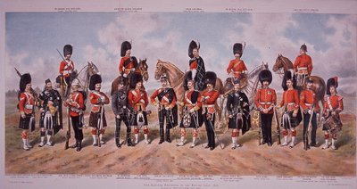 Skotské pluky britské armády v roce 1895 od Richard (after) Simkin