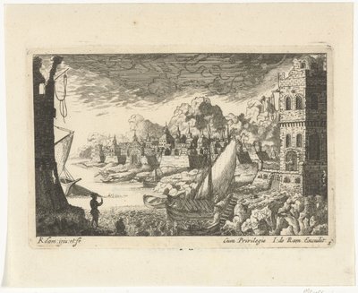 Panoráma města s rybářským přístavem a kotvící lodí Cityscapes and Harbours (název série) od Richard Adam