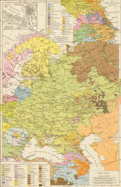 Andree, Richard. Volkerkarte von Russland. 1881 A od Richard Andree