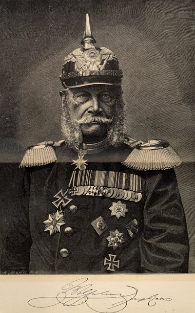 Vilém I. 1797-1888, pruský král a německý císař, ve věku 90 let, 1887. od Richard Bong
