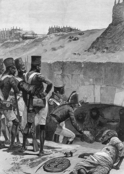 Nalezení britských zajatců pod kasematami v opevnění, 1894. od Richard Caton II Woodville