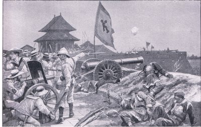 Tientsin: boj na hradbách (litho) od Richard Caton II Woodville