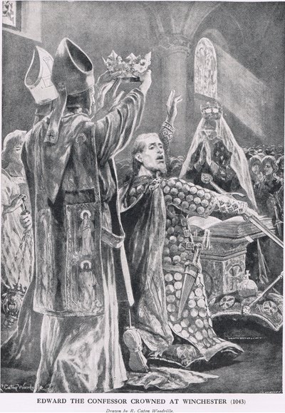 Korunovace Eduarda Vyznavače ve Winchesteru, 1043, z knihy "Hutchinson